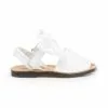 Abarcas Menorquinas Niña Piel Charol Lazo De Raso Velcro 206 Blanco, De Angelitos