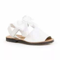 Abarcas Menorquinas Niña Piel Charol Lazo De Raso Velcro 206 Blanco, De Angelitos -Venta de zapatos Tienda abarcas menorquinas nina piel charol lazo de raso velcro 206 blanco de angelitos 2