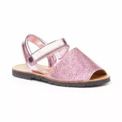 Abarcas Menorquinas Niña Piel Charol Y Glitter Velcro 208 Rosa, De Angelitos -Venta de zapatos Tienda abarcas menorquinas nina piel charol y glitter velcro 208 rosa de angelitos 2