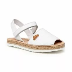 Abarcas Menorquinas Niña Piel Grabada Plantilla Acolchada Velcro 226 Blanco, De Angelitos -Venta de zapatos Tienda abarcas menorquinas nina piel grabada plantilla acolchada velcro 226 blanco de angelitos 2