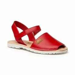Abarcas Menorquinas Niña Piel Napa Plantilla Acolchada Velcro 220 Rojo, De Angelitos -Venta de zapatos Tienda abarcas menorquinas nina piel napa plantilla acolchada velcro 220 rojo de angelitos 2