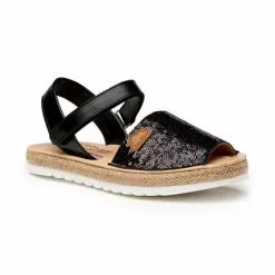 Abarcas Menorquinas Niña Piel Y Lentejuelas Plantilla Acolchada Velcro 224 Negro, De Angelitos -Venta de zapatos Tienda abarcas menorquinas nina piel y lentejuelas plantilla acolchada velcro 224 negro de angelitos 2