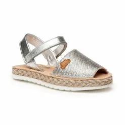 Abarcas Menorquinas Niña Piel Y Saco Metalizado Plantilla Acolchada Velcro 223 Plata, De Angelitos -Venta de zapatos Tienda abarcas menorquinas nina piel y saco metalizado plantilla acolchada velcro 223 plata de angelitos 2
