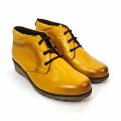 Botines Cómodos Mujer Piel Cuña Cordones Plantilla Extraíble 70241 Mostaza, De Tupié -Venta de zapatos Tienda botines comodos mujer piel cuna cordones plantilla extraible 70241 mostaza de tupie 3