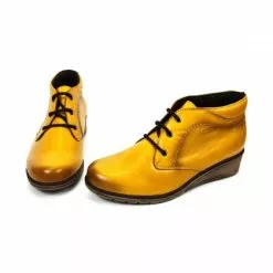 Botines Cómodos Mujer Piel Cuña Cordones Plantilla Extraíble 70241 Mostaza, De Tupié -Venta de zapatos Tienda botines comodos mujer piel cuna cordones plantilla extraible 70241 mostaza de tupie 4