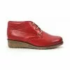 Botines Cómodos Mujer Piel Cuña Cordones Plantilla Extraíble 70241 Rojo, De Tupié