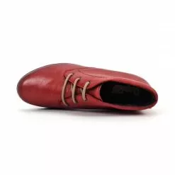 Botines Cómodos Mujer Piel Cuña Cordones Plantilla Extraíble 70241 Rojo, De Tupié -Venta de zapatos Tienda botines comodos mujer piel cuna cordones plantilla extraible 70241 rojo de tupie 5