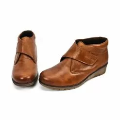 Botines Cómodos Mujer Piel Cuña Velcro Plantilla Extraíble 70244 Cuero, De Tupié -Venta de zapatos Tienda botines comodos mujer piel cuna velcro plantilla extraible 70244 cuero de tupie 3