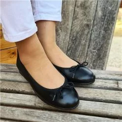Manoletinas Cuña Baja Mujer Piel Lacito 210 Negro, De Casual -Venta de zapatos Tienda manoletinas cuna baja mujer piel lacito 210 negro de casual 3