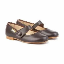 Merceditas Colegiales Niña Piel Napa Velcro 1512 Chocolate, De Angelitos -Venta de zapatos Tienda merceditas colegiales nina piel napa velcro 1512 chocolate de angelitos 2