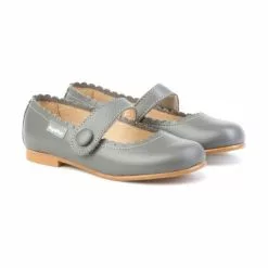 Merceditas Colegiales Niña Piel Napa Velcro 1512 Gris, De Angelitos -Venta de zapatos Tienda merceditas colegiales nina piel napa velcro 1512 gris de angelitos 2