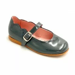 Merceditas Niña Piel Charol Hebilla 1100 Gris, De Angelitos -Venta de zapatos Tienda merceditas nina piel charol hebilla 1100 gris de angelitos 2