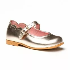 Merceditas Niña Piel Metalizada Hebilla 1100 Platino, De Angelitos -Venta de zapatos Tienda merceditas nina piel metalizada hebilla 1100 platino de angelitos 2