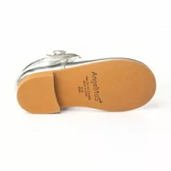 Merceditas Niña Piel Metalizada Velcro 1502 Plata, De Angelitos -Venta de zapatos Tienda merceditas nina piel metalizada velcro 1502 plata de angelitos 3
