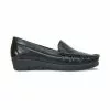 Mocasines Mujer Piel Blanda Cuña 1701 Negro, De Casual