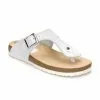 Sandalias Bio Mujer Piel Piso Corcho 8014 Blanco, De Morxiva Shoes
