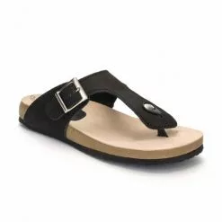 Sandalias Bio Mujer Piel Piso Corcho 8014 Negro, De Morxiva Shoes
