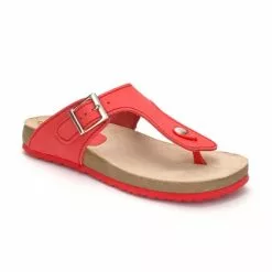Sandalias Bio Mujer Piel Piso Corcho 8014 Rojo, De Morxiva Shoes