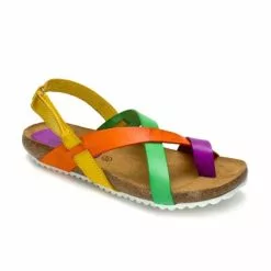 Sandalias Bio Mujer Piel Velcro Piso Corcho 830mx Multi, De Morxiva Shoes