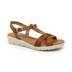 Sandalias Cuña Baja Mujer Piel Grabada Plantilla Acolchada Hebilla 22100 Cuero, De Blusandal -Venta de zapatos Tienda sandalias cuna baja mujer piel grabada plantilla acolchada hebilla 22100 cuero de blusandal 2