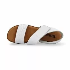 Sandalias Cuña Baja Mujer Piel Grabada Plantilla Acolchada Velcro 22725 Blanco, De Blusandal -Venta de zapatos Tienda sandalias cuna baja mujer piel grabada plantilla acolchada velcro 22725 blanco de blusandal 4