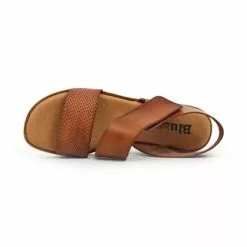 Sandalias Cuña Baja Mujer Piel Grabada Plantilla Acolchada Velcro 22725 Cuero, De Blusandal -Venta de zapatos Tienda sandalias cuna baja mujer piel grabada plantilla acolchada velcro 22725 cuero de blusandal 4