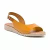 Sandalias Cuña Baja Mujer Piel Plantilla Acolchada 1115 Amarillo, De Blusandal