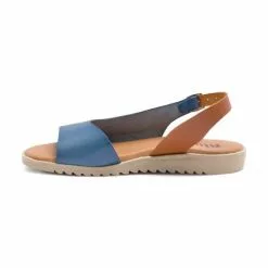 Sandalias Cuña Baja Mujer Piel Plantilla Acolchada 1115 Azul, De Blusandal -Venta de zapatos Tienda sandalias cuna baja mujer piel plantilla acolchada 1115 rojo de blusandal 2