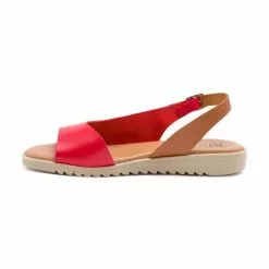 Sandalias Cuña Baja Mujer Piel Plantilla Acolchada 1115 Rojo, De Blusandal -Venta de zapatos Tienda sandalias cuna baja mujer piel plantilla acolchada 1115 rojo de blusandal 6