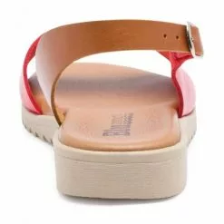 Sandalias Cuña Baja Mujer Piel Plantilla Acolchada 1115 Rojo, De Blusandal -Venta de zapatos Tienda sandalias cuna baja mujer piel plantilla acolchada 1115 rojo de blusandal 7