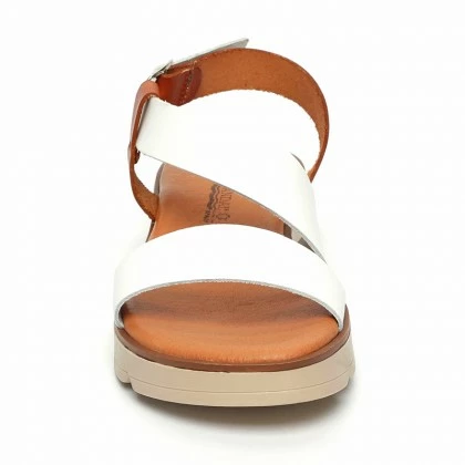 Sandalias Cuña Baja Mujer Piel Plantilla Acolchada 166 Blanco, De Blusandal 2 Sandalias Cuña Baja Mujer Piel Plantilla Acolchada 166 Blanco, De Blusandal - Imagen 2