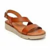 Sandalias Cuña Baja Mujer Piel Plantilla Acolchada 166 Cuero, De Blusandal