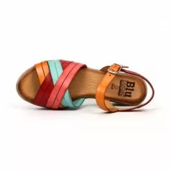 Sandalias Cuña Baja Mujer Piel Plantilla Acolchada 3106 Multicolor, De Blusandal -Venta de zapatos Tienda sandalias cuna baja mujer piel plantilla acolchada 3106 multicolor de blusandal 4