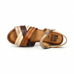 Sandalias Cuña Baja Mujer Piel Plantilla Acolchada 3106 Multicuero, De Blusandal -Venta de zapatos Tienda sandalias cuna baja mujer piel plantilla acolchada 3106 multicuero de blusandal 4