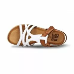 Sandalias Cuña Baja Mujer Piel Velcro Plantilla Acolchada 2896 Blanco, De Blusandal -Venta de zapatos Tienda sandalias cuna baja mujer piel velcro plantilla acolchada 2896 blanco de blusandal 4