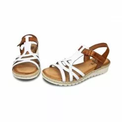 Sandalias Cuña Baja Mujer Piel Velcro Plantilla Acolchada 2896 Blanco, De Blusandal -Venta de zapatos Tienda sandalias cuna baja mujer piel velcro plantilla acolchada 2896 blanco de blusandal 5