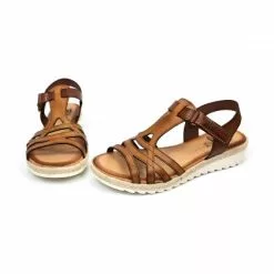 Sandalias Cuña Baja Mujer Piel Velcro Plantilla Acolchada 2896 Cuero, De Blusandal -Venta de zapatos Tienda sandalias cuna baja mujer piel velcro plantilla acolchada 2896 cuero de blusandal 5