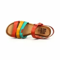Sandalias Cuña Baja Mujer Piel Velcro Plantilla Acolchada 2898 Multicolor, De Blusandal -Venta de zapatos Tienda sandalias cuna baja mujer piel velcro plantilla acolchada 2898 multicolor de blusandal 4