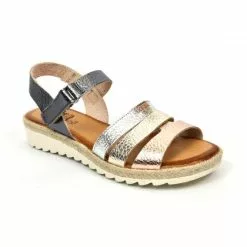 Sandalias Cuña Baja Mujer Piel Velcro Plantilla Acolchada 2898 Multimetal, De Blusandal -Venta de zapatos Tienda sandalias cuna baja mujer piel velcro plantilla acolchada 2898 multimetal de blusandal 2