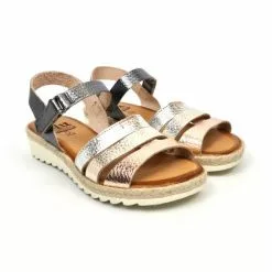 Sandalias Cuña Baja Mujer Piel Velcro Plantilla Acolchada 2898 Multimetal, De Blusandal -Venta de zapatos Tienda sandalias cuna baja mujer piel velcro plantilla acolchada 2898 multimetal de blusandal 3