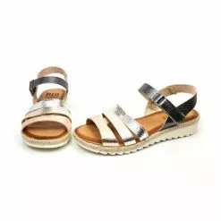 Sandalias Cuña Baja Mujer Piel Velcro Plantilla Acolchada 2898 Multimetal, De Blusandal -Venta de zapatos Tienda sandalias cuna baja mujer piel velcro plantilla acolchada 2898 multimetal de blusandal 5