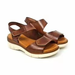 Sandalias Cuña Mujer Piel Velcro Plantilla Acolchada 54326 Marron, De Blusandal -Venta de zapatos Tienda sandalias cuna mujer piel velcro plantilla acolchada 54326 marron de blusandal 5