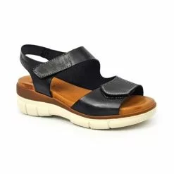 Sandalias Cuña Mujer Piel Velcro Plantilla Acolchada 54326 Negro, De Blusandal -Venta de zapatos Tienda sandalias cuna mujer piel velcro plantilla acolchada 54326 negro de blusandal 2