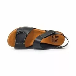 Sandalias Cuña Mujer Piel Velcro Plantilla Acolchada 54326 Negro, De Blusandal -Venta de zapatos Tienda sandalias cuna mujer piel velcro plantilla acolchada 54326 negro de blusandal 4