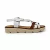 Sandalias Planas Mujer Piel Plantilla Acolchada 22106 Blanco, De Blusandal