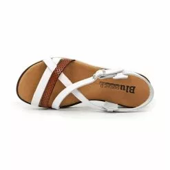 Sandalias Planas Mujer Piel Plantilla Acolchada 22106 Blanco, De Blusandal -Venta de zapatos Tienda sandalias planas mujer piel plantilla acolchada 22106 blanco de blusandal 4