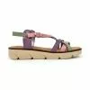 Sandalias Planas Mujer Piel Plantilla Acolchada 22106 Multicolor, De Blusandal