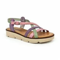 Sandalias Planas Mujer Piel Plantilla Acolchada 22106 Multicolor, De Blusandal -Venta de zapatos Tienda sandalias planas mujer piel plantilla acolchada 22106 multicolor de blusandal 2