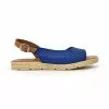 Sandalias Planas Mujer Piel Plantilla Acolchada 22115 Azul, De Blusandal