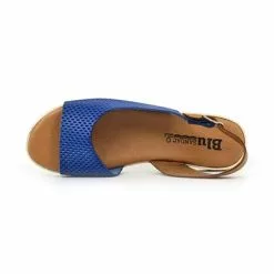 Sandalias Planas Mujer Piel Plantilla Acolchada 22115 Azul, De Blusandal -Venta de zapatos Tienda sandalias planas mujer piel plantilla acolchada 22115 azul de blusandal 4